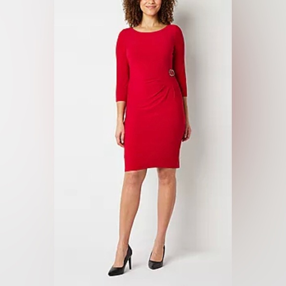 NEW Jessica Howard 3/4 Sleeve Sheath Dress 16P - Picture 1 of 8